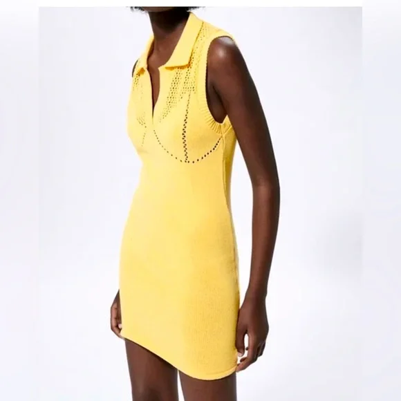 white christmas dresses 1960s Sheer Yellow Crochet Dress – Style & Salvage main image 0